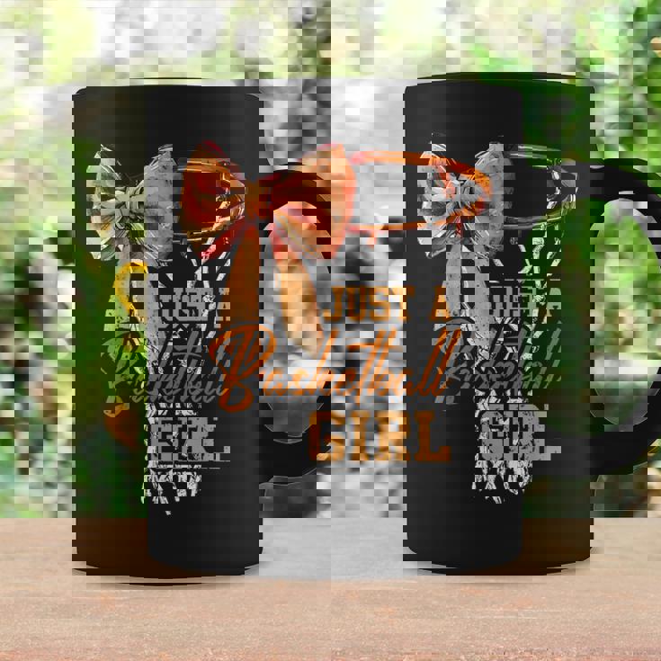 Just A Basketball Girl キュート コケット リボン バスケットボール選手 ガールズ コーヒーマグ ギフトのアイデア