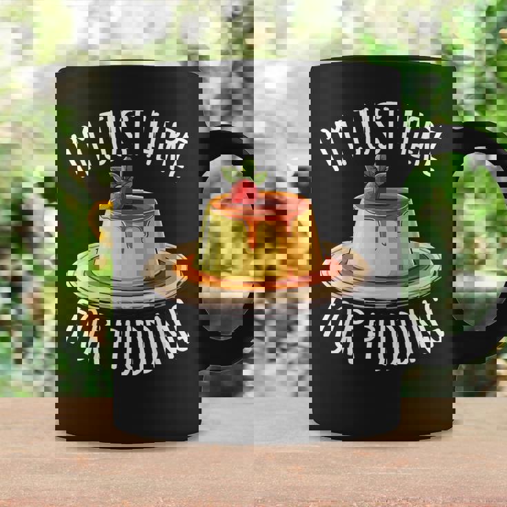 Just Here For Pudding デザイン メンズ レディース デザートプリン コーヒーマグ ギフトのアイデア