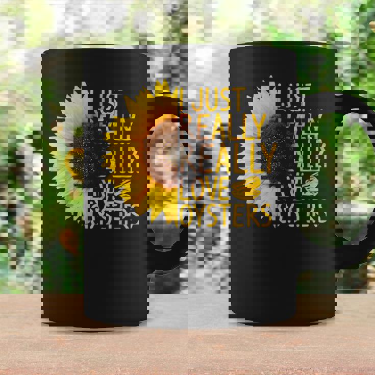 I Just Really Love Oysters ギフト レディース メンズ Mollusc ひまわり コーヒーマグ ギフトのアイデア