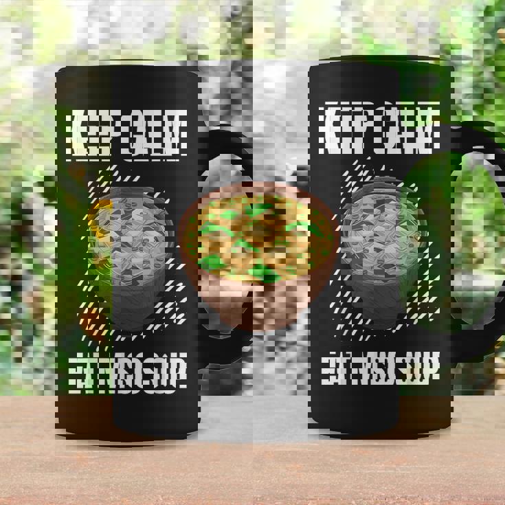 Keep Calm 食べる 味噌汁 ヴィンテージ グランジ 味噌汁好き コーヒーマグ ギフトのアイデア