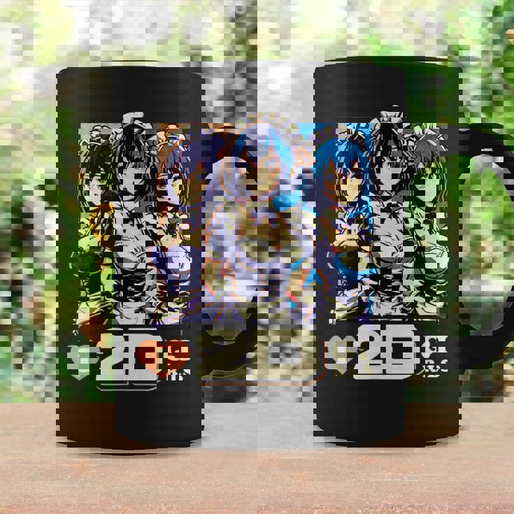 I Love 2D Girls ファニーメイド アニメ マンガ Manwha Waifu Otaku コーヒーマグ ギフトのアイデア