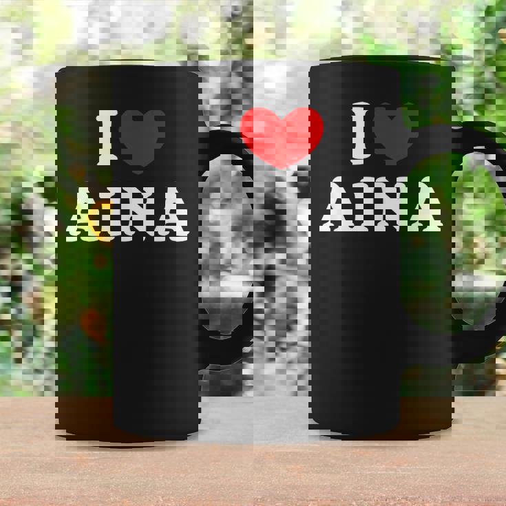 I Love Aina Amo Aina Taza de café Ideas de regalos