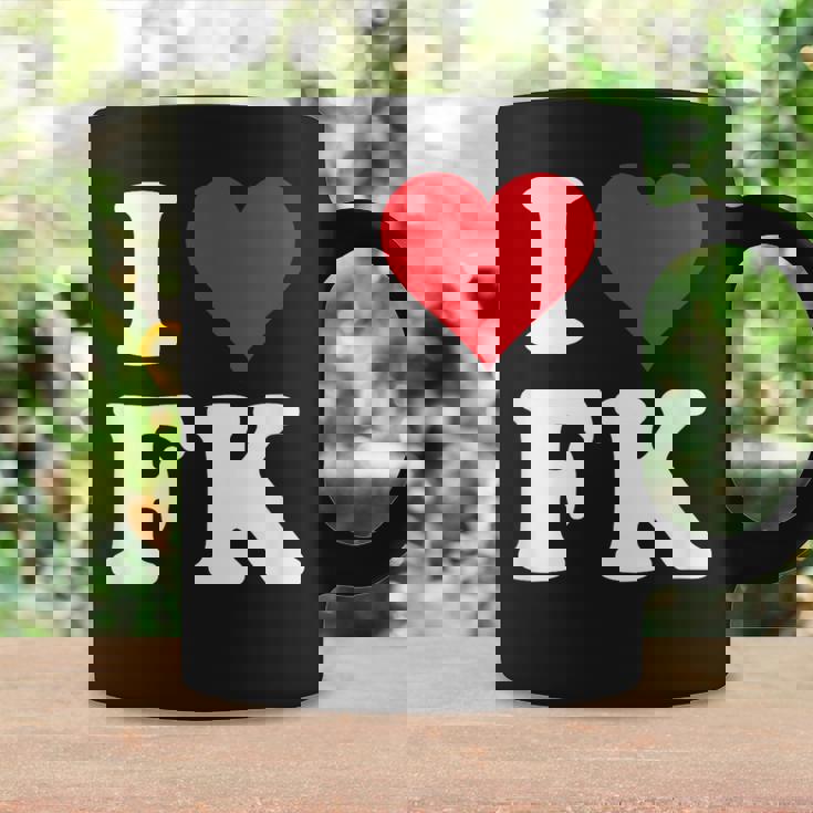 I Love Fk Initials I Heart FK First Last Name F K コーヒーマグ ギフトのアイデア