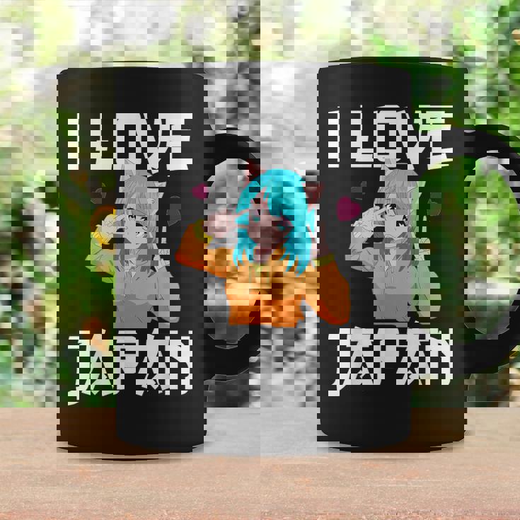 I Love Japan Kawaii Anime Girl Neko Cat Girl Otaku Weeb コーヒーマグ ギフトのアイデア