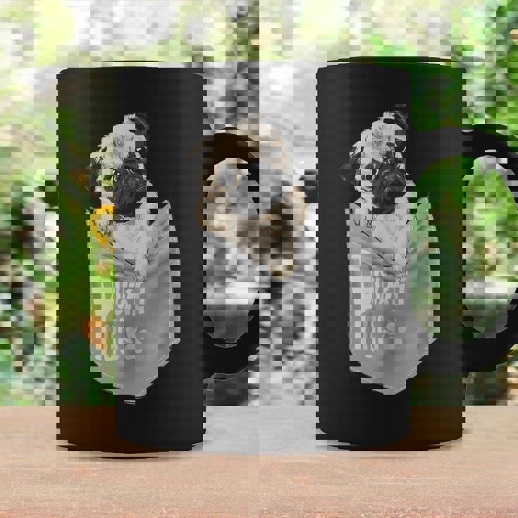 Love Pugs かっこいいポケットパグ ペット 犬 グラフィックデザイン コーヒーマグ ギフトのアイデア