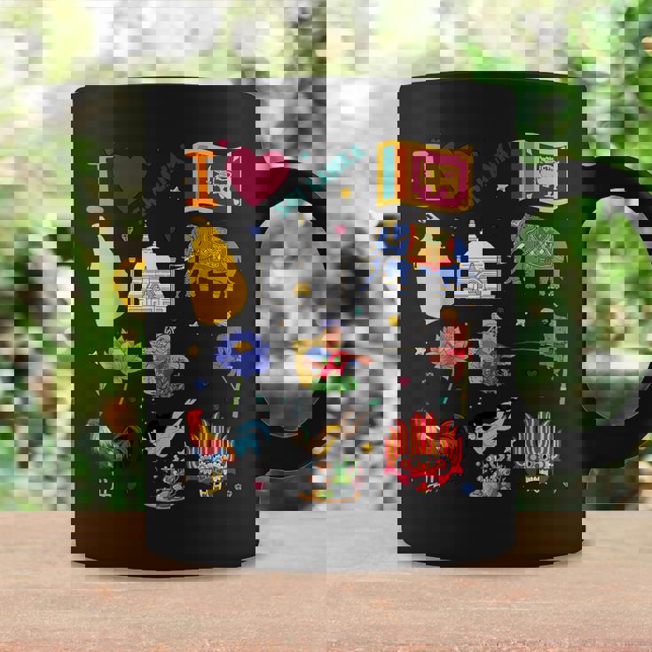 I Loveri Lanka 手描きのスリランカのランドマーク、旗、地図 コーヒーマグ ギフトのアイデア