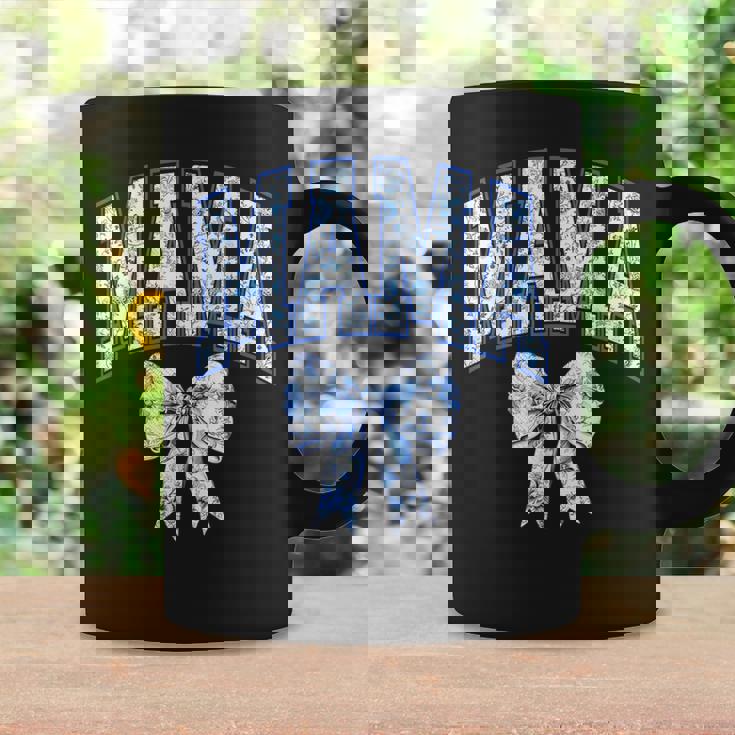 Mama Coquette Toile Blue Bow Floral Family Matching Coffee Mug Gifts ideas