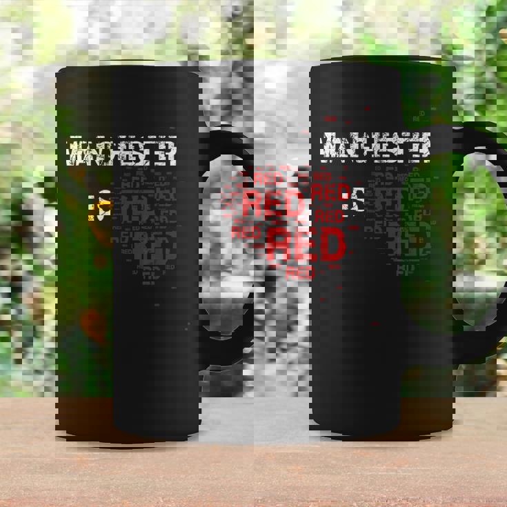 Manchester Is Red ファニー ユナイテッド フットボール サポーター コーヒーマグ ギフトのアイデア