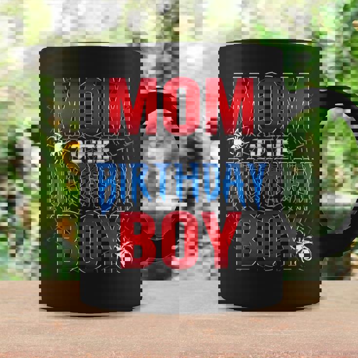 Mom Of The Birthday Boy Spider Web Birthday Party Matching Coffee Mug Gifts ideas
