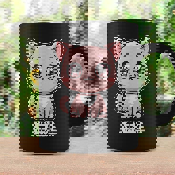 Nina かわいい猫 子猫デザイン 女の子 名前 ニーナ コーヒーマグ ギフトのアイデア