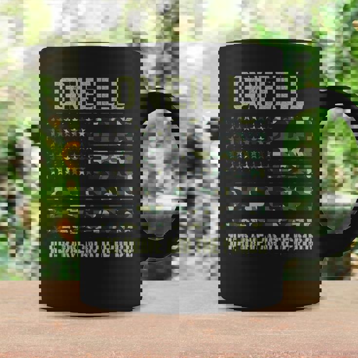Oneill 姓 姓 迷彩 アメリカ国旗 コーヒーマグ ギフトのアイデア