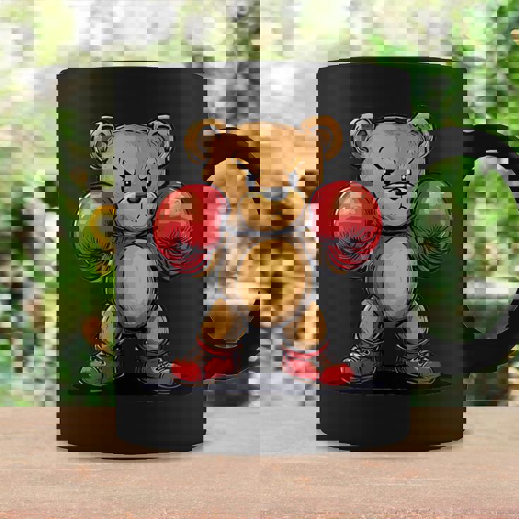 Oso De Peluche Juguetón Con Guantes De Boxeo Para Un Desafío Divertido Taza de café Ideas de regalos