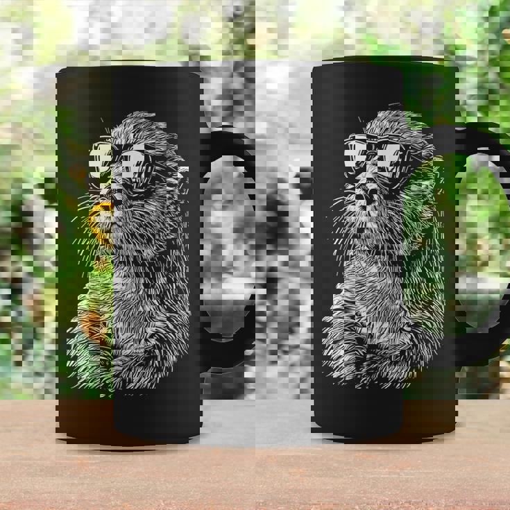 Otter サングラス おもしろい かわいい 動物 ラッコ 恋人 コーヒーマグ ギフトのアイデア