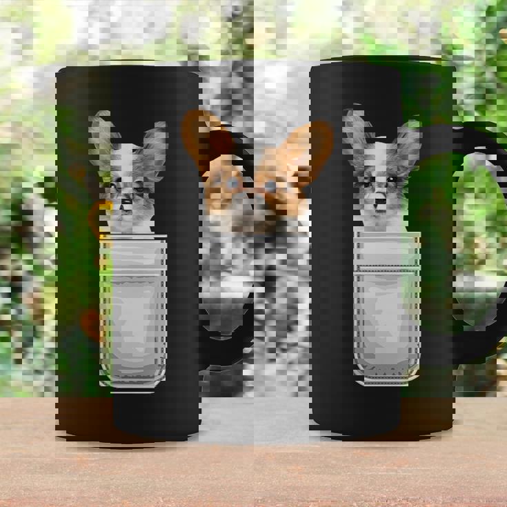 Papillon パピヨン 子犬 ポケットの中の犬 コーヒーマグ ギフトのアイデア