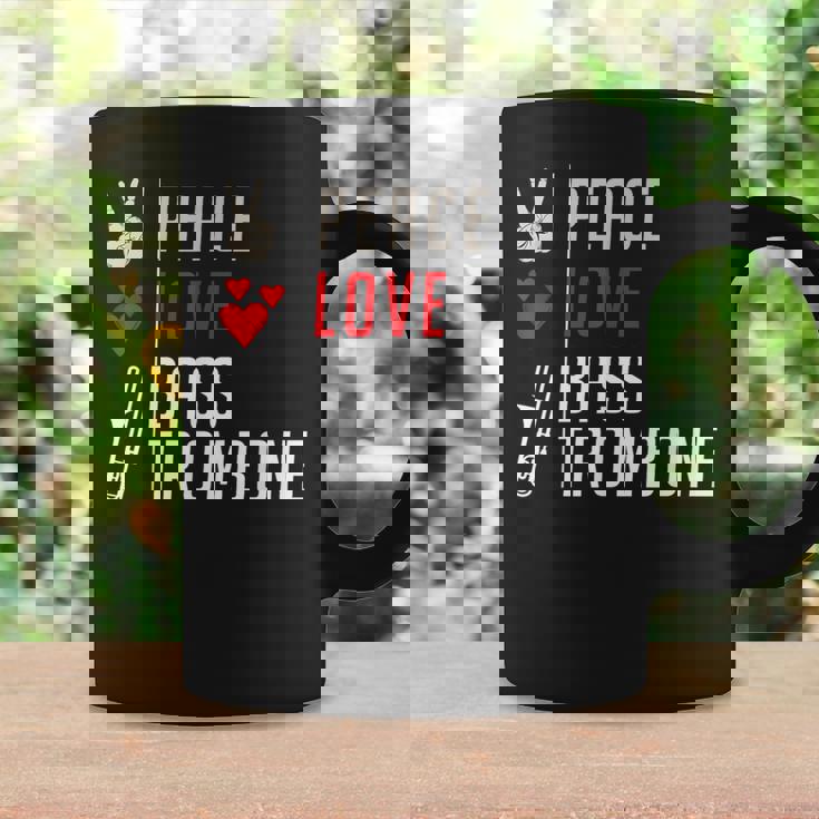 Peace Love Bass トロンボーン楽器 バス トロンボーン奏者 コーヒーマグ ギフトのアイデア