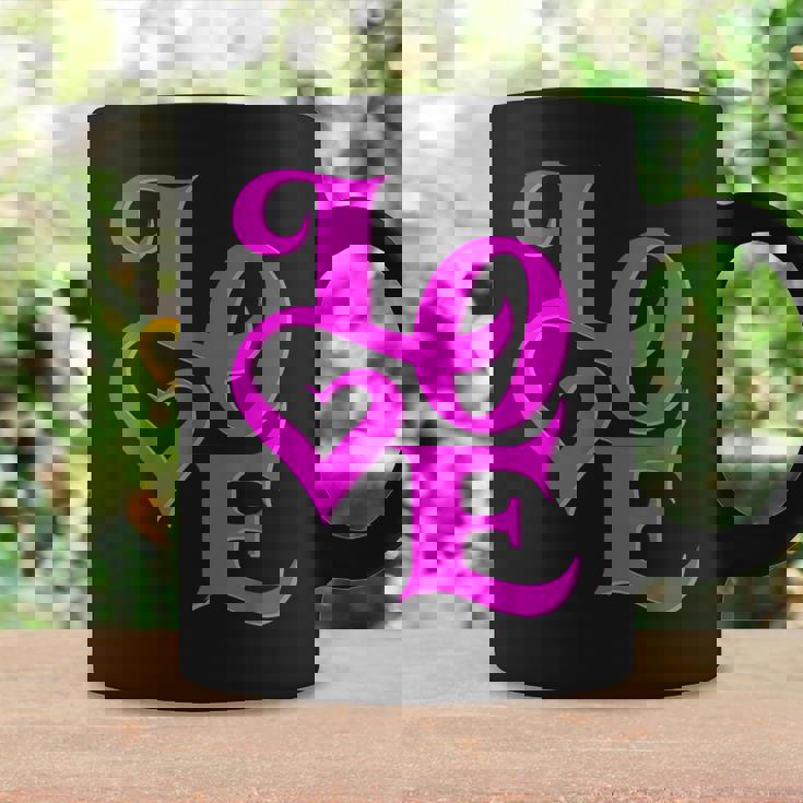 Pink Love ピンクカラーグラフィック コーヒーマグ ギフトのアイデア