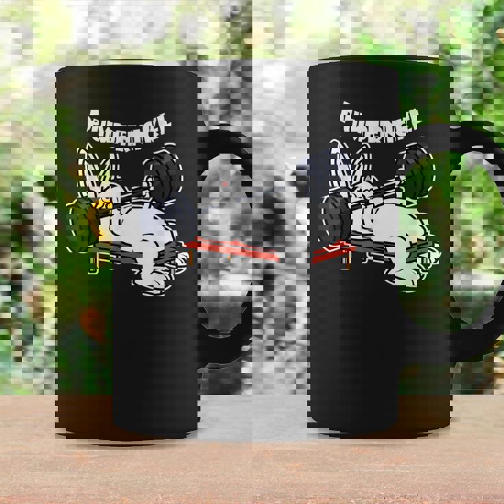 Pumppernickelラビットフィットネスベンチプレスワークアウトファニー コーヒーマグ ギフトのアイデア