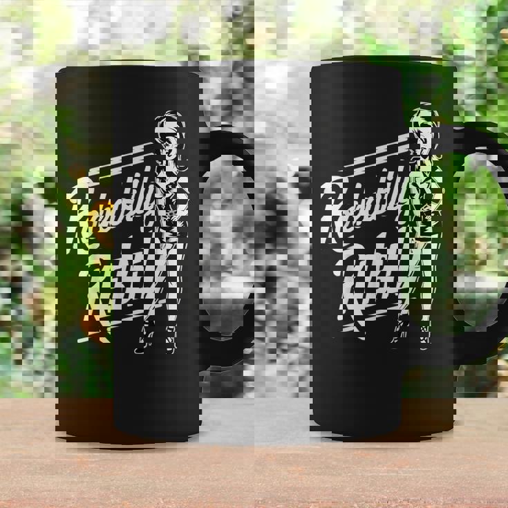 Rockabilly Rebel Pin-Up Girl In Dress Graphic コーヒーマグ ギフトのアイデア