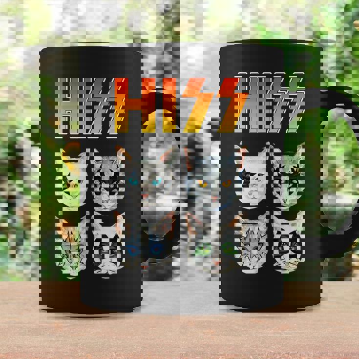 Hiss 猫 子猫 ニャー ロッカー パロディ バンド 面白い 猫好き コーヒーマグ ギフトのアイデア