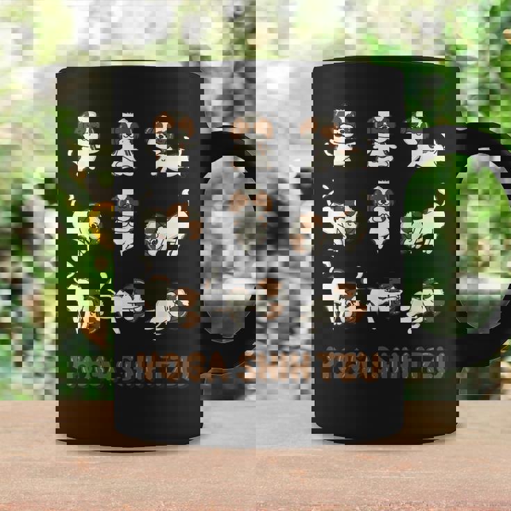 Shih Tzu ヨガシャツ シーズー ヨガポーズ 瞑想 コーヒーマグ ギフトのアイデア