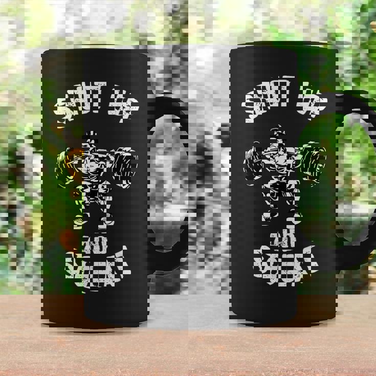 Shut Up Andquat スローガン ボディビルダー ベンチプレス コーヒーマグ ギフトのアイデア