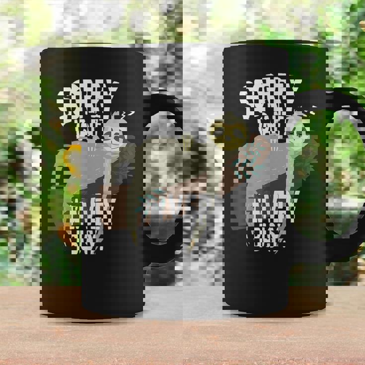 Sorry I Can't I'mery Busy ナマケモノ 遅刻魔 おはようございます。ホームオフィス コーヒーマグ ギフトのアイデア