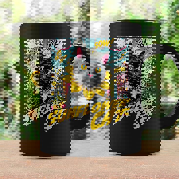 Sunflower Cat 黒猫 ひまわり 向日葵 アメコミ ネタアイテム コーヒーマグ ギフトのアイデア