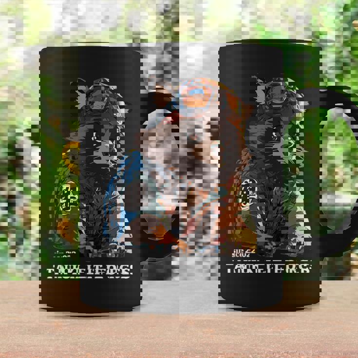 Tanuki Elite Forces No1 タヌキ精鋭部隊 漢字 動物 かわいい狸 たぬき おもしろ アニマル コーヒーマグ ギフトのアイデア