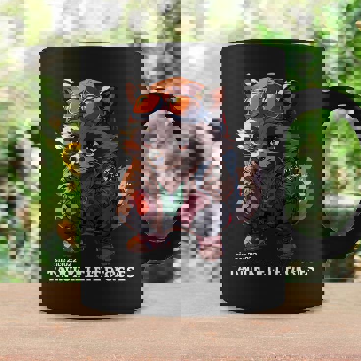 Tanuki Elite Forces No2 タヌキ精鋭部隊 かわいい狸 アニマル 動物 おもしろ 漢字 たぬき コーヒーマグ ギフトのアイデア