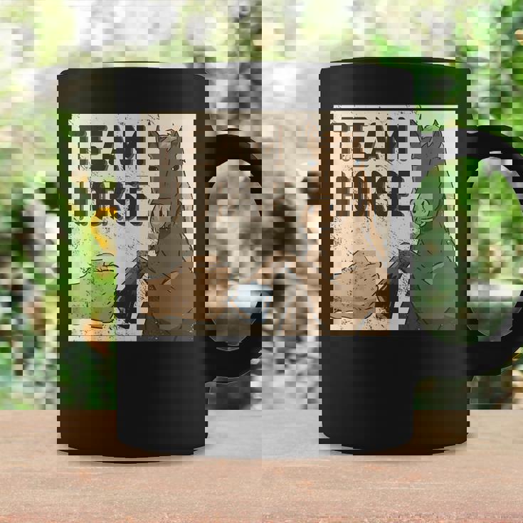 Team Horse 面白い馬のデザイン コーヒーマグ ギフトのアイデア
