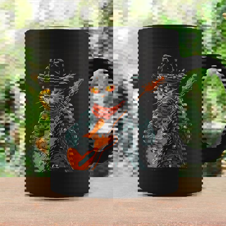 Camisetas Divertidas Camiseta Divertida De Gato Con Guitarra