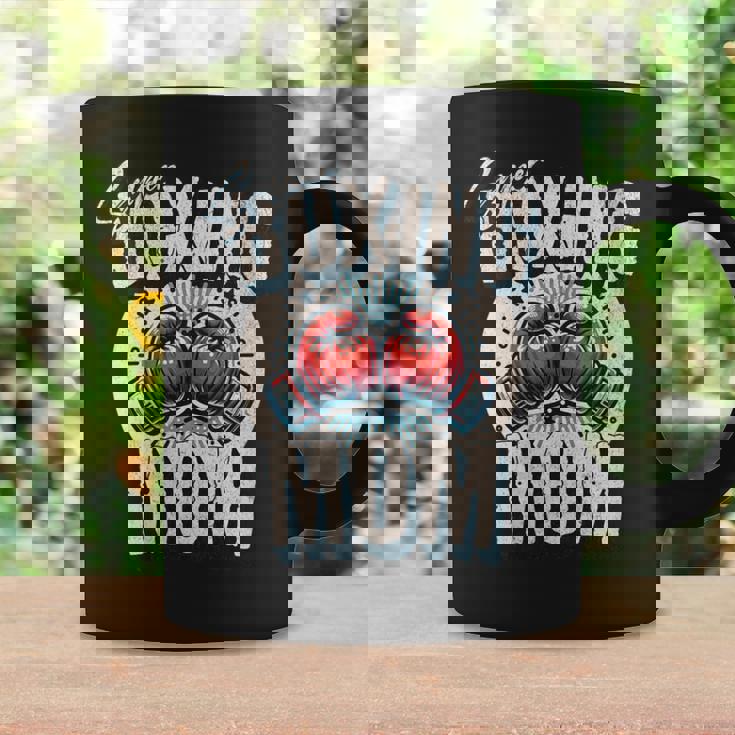 Uper Boxing Mom Guantes De Boxeo Y Boxeadores De Apoyo Cuello Taza de café Ideas de regalos