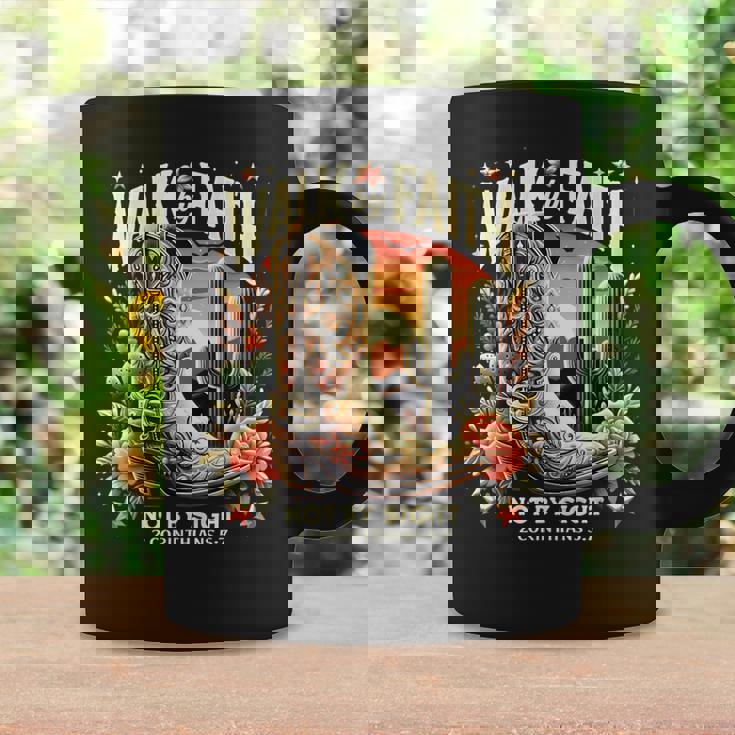Walk By Faith Not By Sight Christian Western Cowboy Boots Coffee Mug Gifts ideas