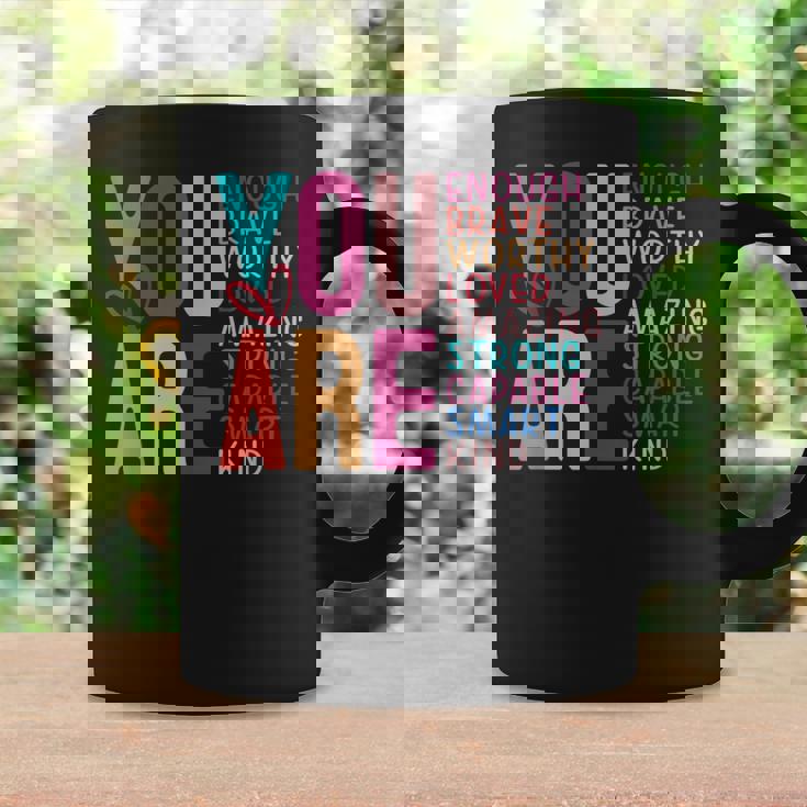 You Are Enough 感動的な引用と断言 コーヒーマグ ギフトのアイデア