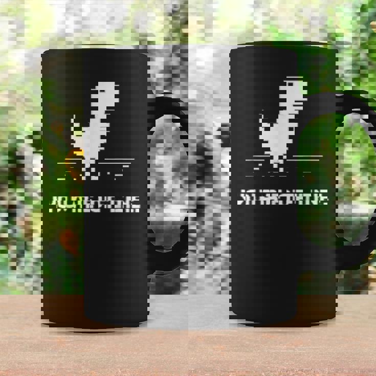 You Are Offline T-Rex 恐竜のラン ピクセルアート 恐竜ゲーム コーヒーマグ ギフトのアイデア