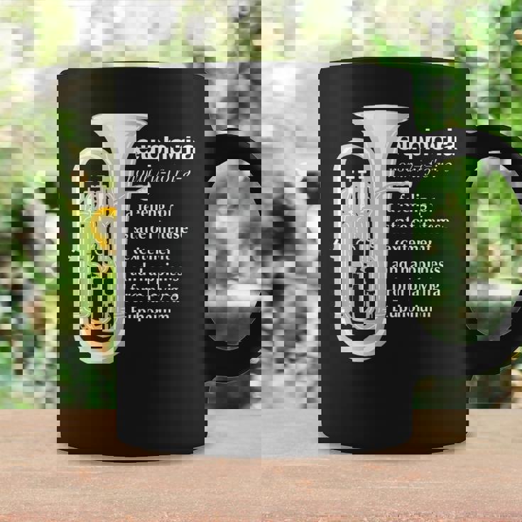 「Euphoria」吹奏楽のためのユーフォニアムユーモア 面白いユーフォニアム コーヒーマグ ギフトのアイデア