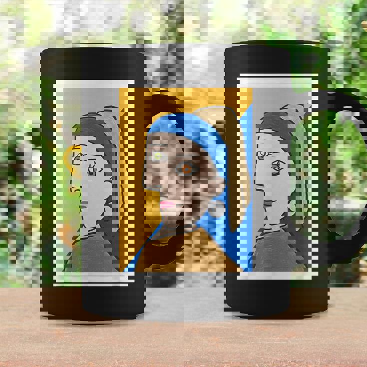 【ピカソ風】真珠の耳飾りの少女／フェルメール（パロディ）【世界の名画】面白い 美術館アート コーヒーマグ ギフトのアイデア