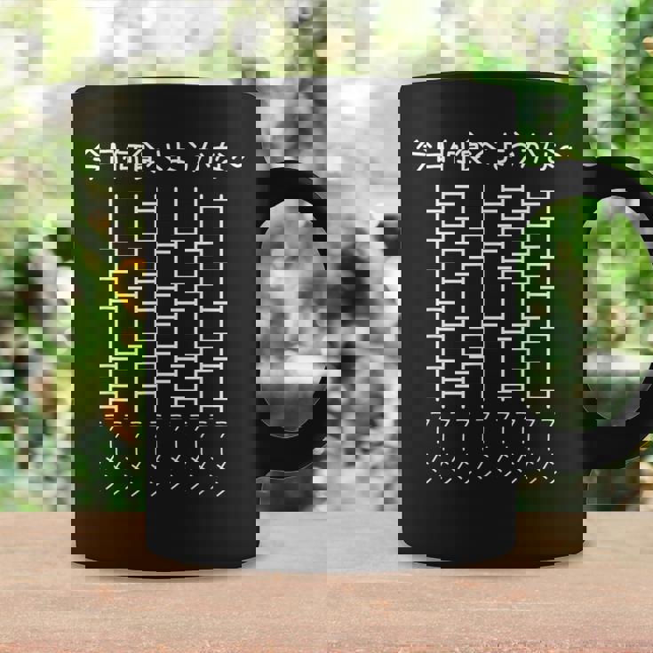 【今日何食べようかな ラーメン】あみだくじ 遊び心 おもしろ 面白い ユーモア ギャグ ネタ ウケ狙い 笑える 変な コーヒーマグ ギフトのアイデア