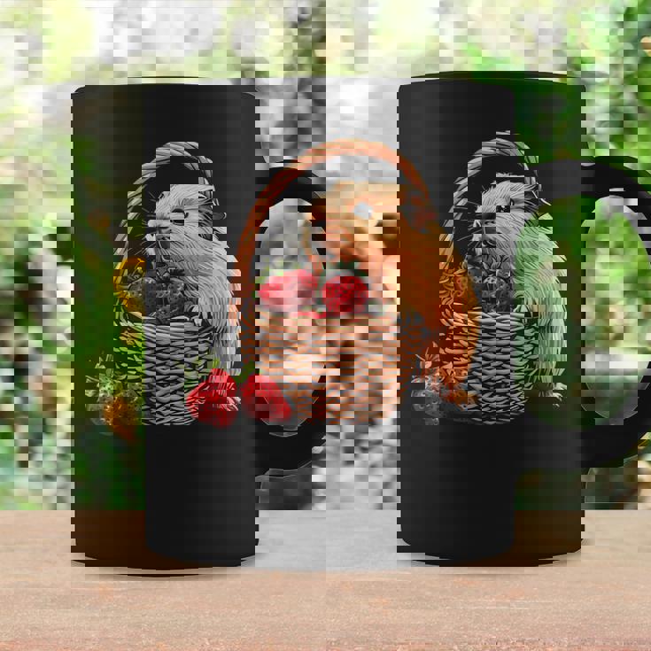 いちご モルモット いちご 野生動物 かわいい モルモット コーヒーマグ ギフトのアイデア