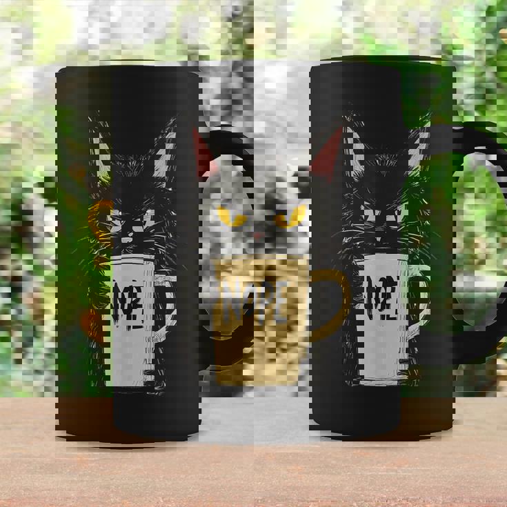 おかしな猫 コーヒーマグと黒猫 Nope コーヒーマグ ギフトのアイデア