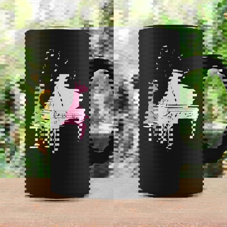 かわいいアルパカ弾き ピアノ音符記号 ミュージシャンアート コーヒーマグ ギフトのアイデア