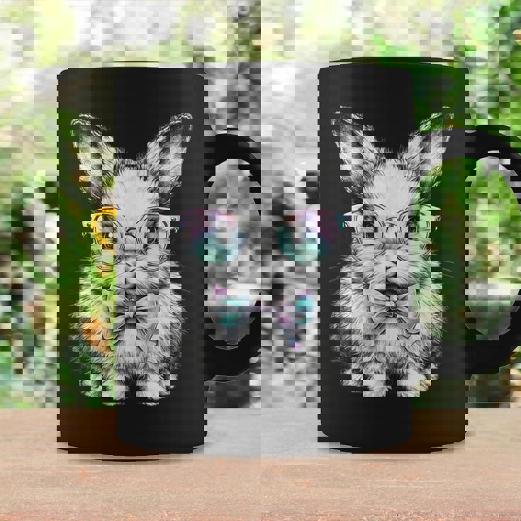 かわいいエステティックイースターボウタイバニーウサギメガネ付き コーヒーマグ ギフトのアイデア