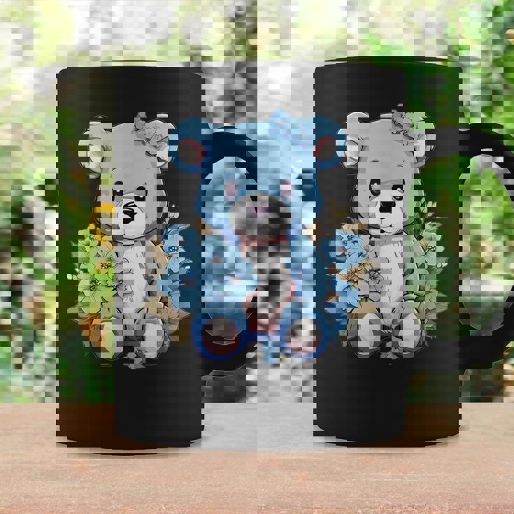かわいいテディベアと花と一緒に I テディベア コーヒーマグ ギフトのアイデア