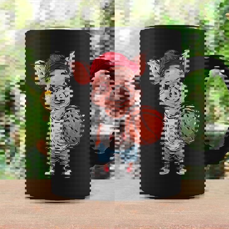 かわいいバスケットボールブタ コーヒーマグ ギフトのアイデア