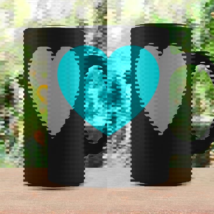 かわいいブルーターコイズハート コーヒーマグ ギフトのアイデア
