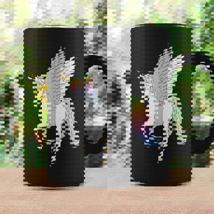 かわいいペガコーン フライングホース レインボー ユニコーン ペガサス コーヒーマグ ギフトのアイデア