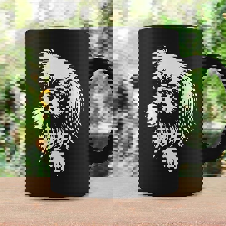 かわいいペキニーズのぞき見犬のグラフィック デザイン コーヒーマグ ギフトのアイデア