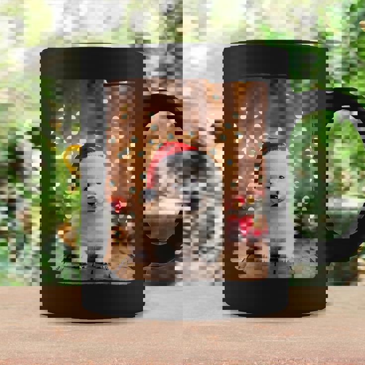 かわいい子犬の動物のクリスマス–サモエド犬のグラフィック コーヒーマグ ギフトのアイデア