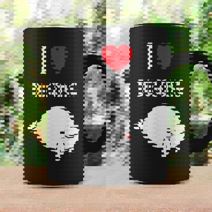 かわいい面白いシンプルなジュゴンの魚を引用します。 I Love Dugong コーヒーマグ ギフトのアイデア