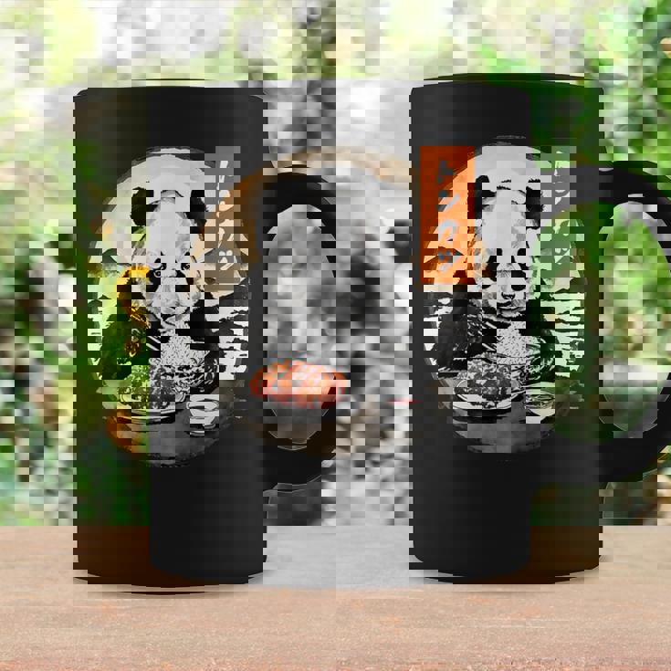 とんかつ パンダ 水墨画 日本食 日本語 おもしろ レトロ 和風 動物 コーヒーマグ ギフトのアイデア